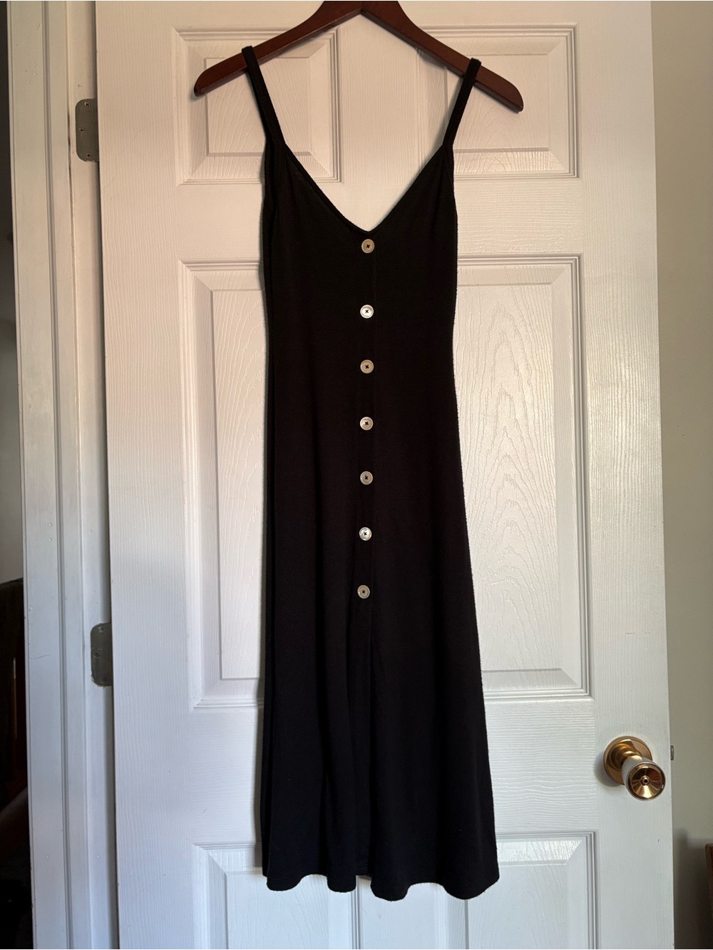Wilfred Black Button-Front Midi Slip Dress